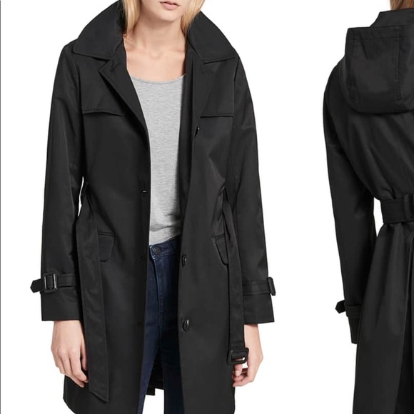 calvin klein belted water resistant trench coat